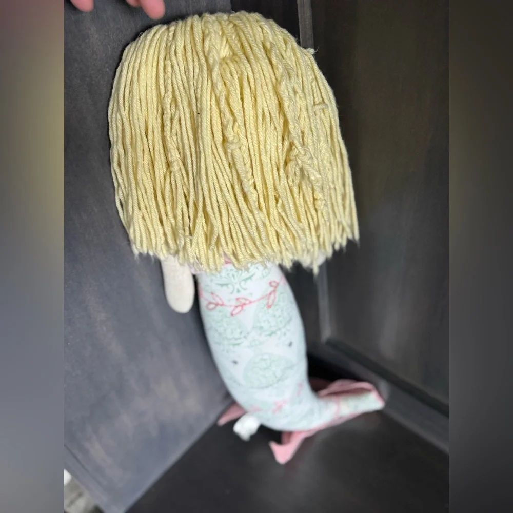 24 in Pottery Barn Mermaid Doll with Pink and Blonde Details